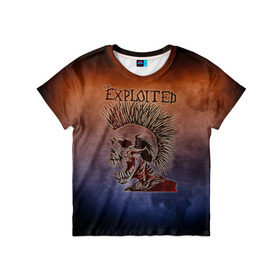 Детская футболка 3D с принтом The Exploited , 100% гипоаллергенный полиэфир | прямой крой, круглый вырез горловины, длина до линии бедер, чуть спущенное плечо, ткань немного тянется | band | metal | music | rock | the exploited | атрибутика | группа | метал | музыка | рок