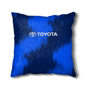 Подушка 3D с принтом Toyota , наволочка – 100% полиэстер, наполнитель – холлофайбер (легкий наполнитель, не вызывает аллергию). | состоит из подушки и наволочки. Наволочка на молнии, легко снимается для стирки | 