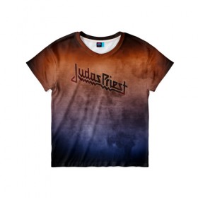 Детская футболка 3D с принтом Judas Priest , 100% гипоаллергенный полиэфир | прямой крой, круглый вырез горловины, длина до линии бедер, чуть спущенное плечо, ткань немного тянется | Тематика изображения на принте: band | judas priest | metal | music | rock | атрибутика | группа | метал | музыка | рок