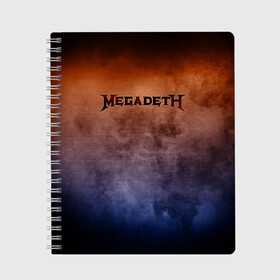 Тетрадь с принтом Megadeth , 100% бумага | 48 листов, плотность листов — 60 г/м2, плотность картонной обложки — 250 г/м2. Листы скреплены сбоку удобной пружинной спиралью. Уголки страниц и обложки скругленные. Цвет линий — светло-серый
 | band | megadeth | metal | music | rock | атрибутика | группа | метал | музыка | рок