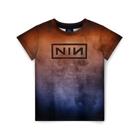 Детская футболка 3D с принтом Nine Inch Nails , 100% гипоаллергенный полиэфир | прямой крой, круглый вырез горловины, длина до линии бедер, чуть спущенное плечо, ткань немного тянется | band | metal | music | nine inch nails | rock | атрибутика | группа | метал | музыка | рок