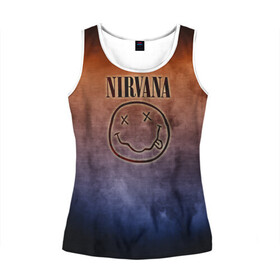 Женская майка 3D с принтом Nirvana , 100% полиэстер | круглая горловина, прямой силуэт, длина до линии бедра | band | metal | music | nirvana | rock | атрибутика | группа | метал | музыка | рок