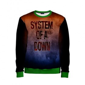 Детский свитшот 3D с принтом System of a Down , 100% полиэстер | свободная посадка, прямой крой, мягкая тканевая резинка на рукавах и понизу свитшота | band | metal | music | rock | system of a down | атрибутика | группа | метал | музыка | рок