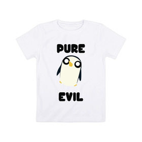 Детская футболка хлопок с принтом Пингвин , 100% хлопок | круглый вырез горловины, полуприлегающий силуэт, длина до линии бедер | adventure time | время приключений | гантер | пингвин