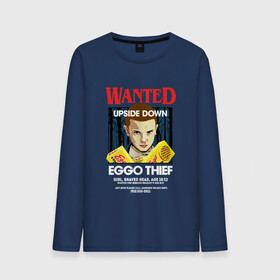 Мужской лонгслив хлопок с принтом Wanted: Eggo Thief / 11 , 100% хлопок |  | 11 | netflix | stranger | things | бобби | браун | милли | нетфликс | одиннадцать