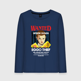 Женский лонгслив хлопок с принтом Wanted Eggo Thief 11 , 100% хлопок |  | 11 | netflix | stranger | things | бобби | браун | милли | нетфликс | одиннадцать