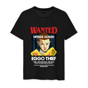 Мужская футболка хлопок с принтом Wanted: Eggo Thief / 11 , 100% хлопок | прямой крой, круглый вырез горловины, длина до линии бедер, слегка спущенное плечо. | 11 | netflix | stranger | things | бобби | браун | милли | нетфликс | одиннадцать