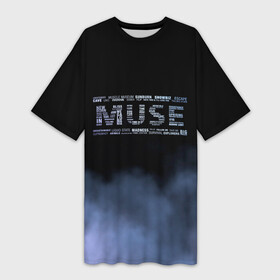 Платье-футболка 3D с принтом Muse ,  |  | muse | альтернативный | группа | доминик ховард | крис уолстенхолм | мосе | моус | моусе | муз | муза | музе | музыка | мусе | мэттью беллами | прогрессивный | рок | симфонический | спейс | спейсрок