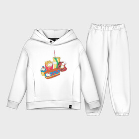 Детский костюм хлопок Oversize с принтом Вкусные Симпсоны ,  |  | bart | homer | simpsons | барт | гомер | лиза | макдак | макдональдс | мардж | мэгги | фастфуд