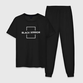 Мужская пижама хлопок с принтом Black Mirror , 100% хлопок | брюки и футболка прямого кроя, без карманов, на брюках мягкая резинка на поясе и по низу штанин
 | black mirror | черное зеркало
