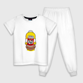 Детская пижама хлопок с принтом Homer , 100% хлопок |  брюки и футболка прямого кроя, без карманов, на брюках мягкая резинка на поясе и по низу штанин
 | duff beer | simpsons | гомер