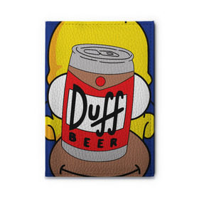 Обложка для автодокументов с принтом Homer , натуральная кожа |  размер 19,9*13 см; внутри 4 больших “конверта” для документов и один маленький отдел — туда идеально встанут права | Тематика изображения на принте: duff beer | simpsons | гомер
