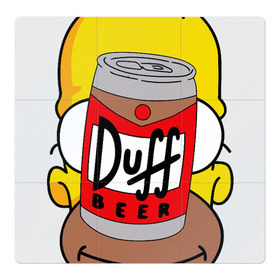 Магнитный плакат 3Х3 с принтом Homer , Полимерный материал с магнитным слоем | 9 деталей размером 9*9 см | duff beer | simpsons | гомер