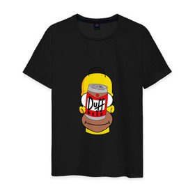 Мужская футболка хлопок с принтом Homer , 100% хлопок | прямой крой, круглый вырез горловины, длина до линии бедер, слегка спущенное плечо. | duff beer | simpsons | гомер