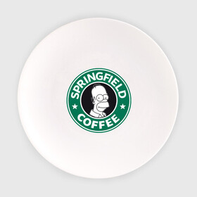 Тарелка с принтом Springfield Coffee , фарфор | диаметр - 210 мм
диаметр для нанесения принта - 120 мм | Тематика изображения на принте: homer | simpsons | гомер | лого | спрингфилд | старбакс