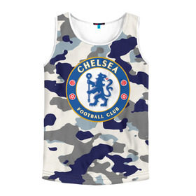 Мужская майка 3D с принтом FC Chelsea Camouflage , 100% полиэстер | круглая горловина, приталенный силуэт, длина до линии бедра. Пройма и горловина окантованы тонкой бейкой | Тематика изображения на принте: 