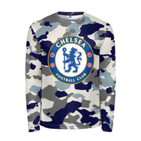 Мужской лонгслив 3D с принтом FC Chelsea Camouflage , 100% полиэстер | длинные рукава, круглый вырез горловины, полуприлегающий силуэт | Тематика изображения на принте: 