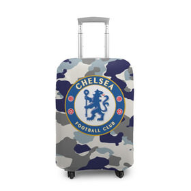 Чехол для чемодана 3D с принтом FC Chelsea Camouflage , 86% полиэфир, 14% спандекс | двустороннее нанесение принта, прорези для ручек и колес | 