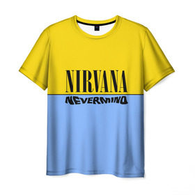 Мужская футболка 3D с принтом Nirvana nevermino , 100% полиэфир | прямой крой, круглый вырез горловины, длина до линии бедер | cobain | kurt | nevermino | nirvana | альтернативный | гранж | грол | группа | дональд | кобейн | курт | музыка | надпись | нервана | нирвана | новоселич | певец | рок | смайл | смайлик | солист