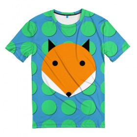 Мужская футболка 3D с принтом Пухлый лис , 100% полиэфир | прямой крой, круглый вырез горловины, длина до линии бедер | 