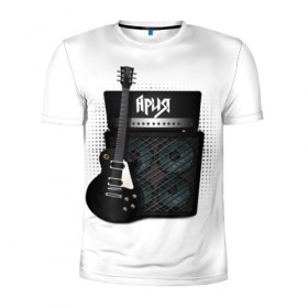 Мужская футболка 3D спортивная с принтом Ария , 100% полиэстер с улучшенными характеристиками | приталенный силуэт, круглая горловина, широкие плечи, сужается к линии бедра | aria | band | metal | music | rock | ария | атрибутика | метал | музыка | рок