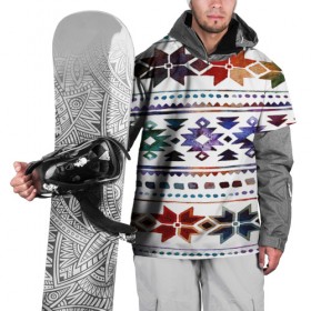 Накидка на куртку 3D с принтом Снежинки акварель , 100% полиэстер |  | christmas | snow | краски | новый год | олени | рождество | снег | снежинки