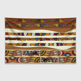 Флаг-баннер с принтом Африканская мозаика , 100% полиэстер | размер 67 х 109 см, плотность ткани — 95 г/м2; по краям флага есть четыре люверса для крепления | afrika | pattern | африка | африканские мотивы | африканские узоры | солнце | узор | этника | южный континент