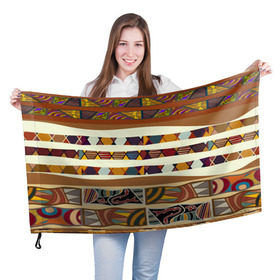 Флаг 3D с принтом Африканская мозаика , 100% полиэстер | плотность ткани — 95 г/м2, размер — 67 х 109 см. Принт наносится с одной стороны | afrika | pattern | африка | африканские мотивы | африканские узоры | солнце | узор | этника | южный континент