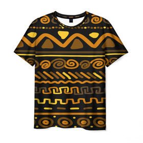 Мужская футболка 3D с принтом Стильная африка , 100% полиэфир | прямой крой, круглый вырез горловины, длина до линии бедер | afrika | pattern | африка | африканские мотивы | африканские узоры | солнце | узор | этника | южный континент