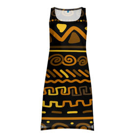 Платье-майка 3D с принтом Стильная африка , 100% полиэстер | полуприлегающий силуэт, широкие бретели, круглый вырез горловины, удлиненный подол сзади. | afrika | pattern | африка | африканские мотивы | африканские узоры | солнце | узор | этника | южный континент