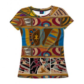 Женская футболка 3D с принтом Africa Style , 100% полиэфир ( синтетическое хлопкоподобное полотно) | прямой крой, круглый вырез горловины, длина до линии бедер | afrika | pattern | африка | африканские мотивы | африканские узоры | солнце | узор | этника | южный континент