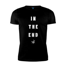 Мужская футболка премиум с принтом Linkin Park - In The End (Black & White) , 92% хлопок, 8% лайкра | приталенный силуэт, круглый вырез ворота, длина до линии бедра, короткий рукав | 0x000000123 | black | chester bennington | linkin park | lp | meteora | линкин парк | метеора | честер беннингтон