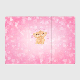 Магнитный плакат 3Х2 с принтом Мишки , Полимерный материал с магнитным слоем | 6 деталей размером 9*9 см | angel | heart | love | valentines day | амур | ангел | бабочки | купидон | любовь | медведь | сердце
