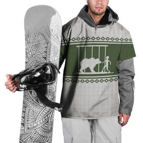 Накидка на куртку 3D с принтом Дикий зверь , 100% полиэстер |  | зима | новый год | олень | подарок | прикол | свитер | свитер с оленем
