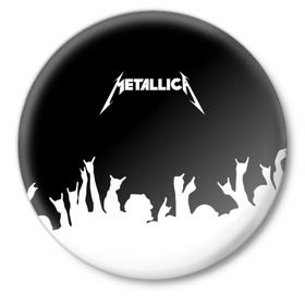 Значок с принтом Metallica ,  металл | круглая форма, металлическая застежка в виде булавки | metallica | группа | джеймс хэтфилд | кирк хэмметт | ларс ульрих | метал | металика | металлика | миталика | музыка | роберт трухильо | рок | трэш | трэшметал | хард | хардрок | хеви | хевиметал