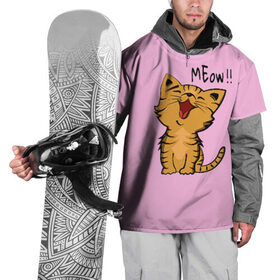 Накидка на куртку 3D с принтом Meow !! , 100% полиэстер |  | Тематика изображения на принте: cat | pussy | smile | киска | котёнок | кошка | мяу | улыбка