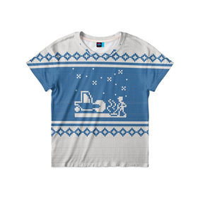 Детская футболка 3D с принтом Свитер с Оленем , 100% гипоаллергенный полиэфир | прямой крой, круглый вырез горловины, длина до линии бедер, чуть спущенное плечо, ткань немного тянется | зима | новый год | олень | подарок | прикол | свитер | свитер с оленем