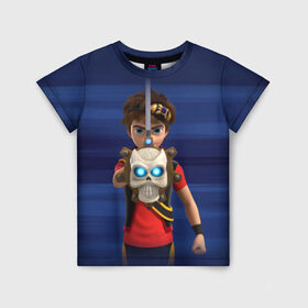 Детская футболка 3D с принтом Zak , 100% гипоаллергенный полиэфир | прямой крой, круглый вырез горловины, длина до линии бедер, чуть спущенное плечо, ткань немного тянется | zak storm | дети | зак шторм | мультфильмы | сёрфинг