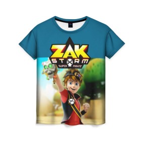 Женская футболка 3D с принтом Zak Storm_2 , 100% полиэфир ( синтетическое хлопкоподобное полотно) | прямой крой, круглый вырез горловины, длина до линии бедер | zak storm | дети | зак шторм | мультик | мультики | мультфильм | мультфильмы | сёрфинг