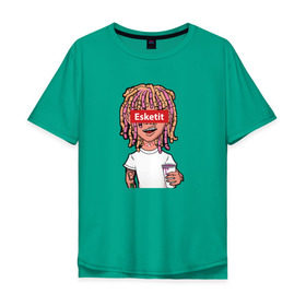 Мужская футболка хлопок Oversize с принтом Lil Pump , 100% хлопок | свободный крой, круглый ворот, “спинка” длиннее передней части | esketit | face | lil pump | rap | эшкере | эщкере
