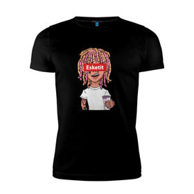 Мужская футболка премиум с принтом Lil Pump , 92% хлопок, 8% лайкра | приталенный силуэт, круглый вырез ворота, длина до линии бедра, короткий рукав | Тематика изображения на принте: esketit | face | lil pump | rap | эшкере | эщкере