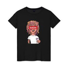 Женская футболка хлопок с принтом Lil Pump , 100% хлопок | прямой крой, круглый вырез горловины, длина до линии бедер, слегка спущенное плечо | esketit | face | lil pump | rap | эшкере | эщкере