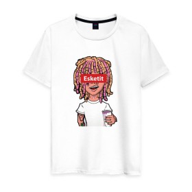 Мужская футболка хлопок с принтом Lil Pump , 100% хлопок | прямой крой, круглый вырез горловины, длина до линии бедер, слегка спущенное плечо. | esketit | face | lil pump | rap | эшкере | эщкере
