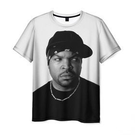 Мужская футболка 3D с принтом Ice Cube , 100% полиэфир | прямой крой, круглый вырез горловины, длина до линии бедер | cube | hiphop | ice | legend | nwa | rap | рэп