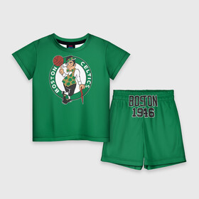 Детский костюм с шортами 3D с принтом Boston Celtics ,  |  | boston | boston celtics | celtics | nba | баскетбол | бостон | нба | селтикс