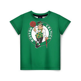 Детская футболка 3D с принтом Boston Celtics , 100% гипоаллергенный полиэфир | прямой крой, круглый вырез горловины, длина до линии бедер, чуть спущенное плечо, ткань немного тянется | boston | boston celtics | celtics | nba | баскетбол | бостон | нба | селтикс