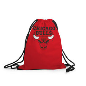 Рюкзак-мешок 3D с принтом Chicago Bulls , 100% полиэстер | плотность ткани — 200 г/м2, размер — 35 х 45 см; лямки — толстые шнурки, застежка на шнуровке, без карманов и подкладки | Тематика изображения на принте: bulls | chicago | chicago bulls | nba | баскетбол | буллз | нба | чикаго буллз