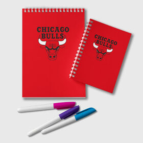 Блокнот с принтом Chicago Bulls , 100% бумага | 48 листов, плотность листов — 60 г/м2, плотность картонной обложки — 250 г/м2. Листы скреплены удобной пружинной спиралью. Цвет линий — светло-серый
 | Тематика изображения на принте: bulls | chicago | chicago bulls | nba | баскетбол | буллз | нба | чикаго буллз