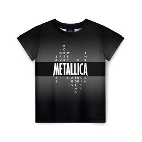 Детская футболка 3D с принтом Участники группы Metallica , 100% гипоаллергенный полиэфир | прямой крой, круглый вырез горловины, длина до линии бедер, чуть спущенное плечо, ткань немного тянется | Тематика изображения на принте: metallica | группа | джеймс хэтфилд | кирк хэмметт | ларс ульрих | метал | металика | металлика | миталика | музыка | роберт трухильо | рок | трэш | трэшметал | хард | хардрок | хеви | хевиметал