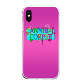 Чехол для iPhone XS Max матовый с принтом Cannibal Corpse , Силикон | Область печати: задняя сторона чехла, без боковых панелей | band | cannibal corpse | fun | logo | metal | music | rock | группа | детский | метал | музыка | прикол | розовый | рок